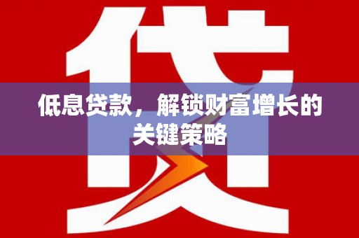 马龙低息贷款，解锁财富增长的关键策略